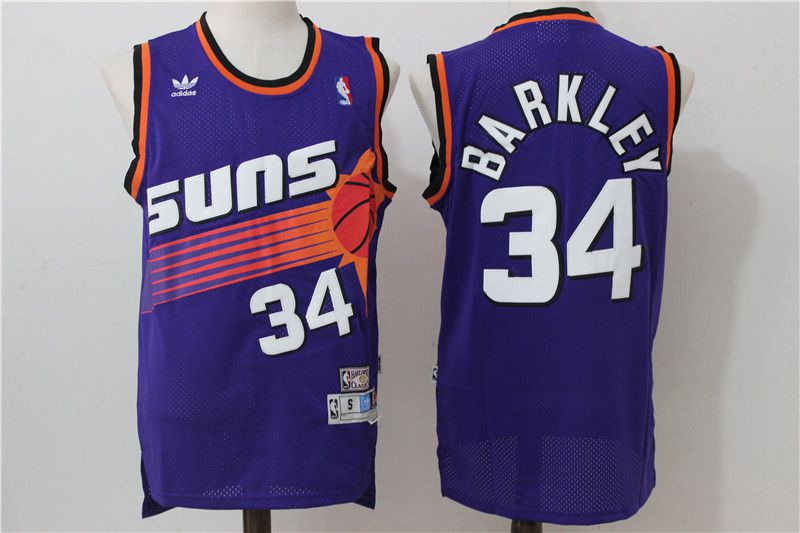 Men Phoenix Suns 34 Barkley Purple Adidas NBA Jerseys
